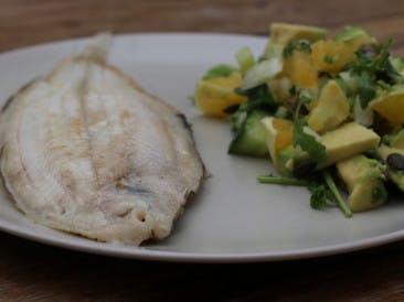 Sole fillet with fennel salad