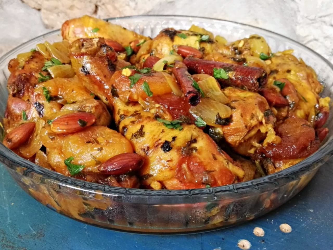 Moroccan stew with chicken and apricots