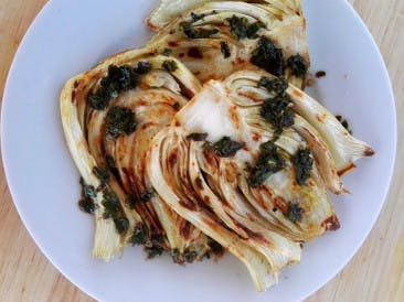 Grilled fennel with balsamic mint dressing
