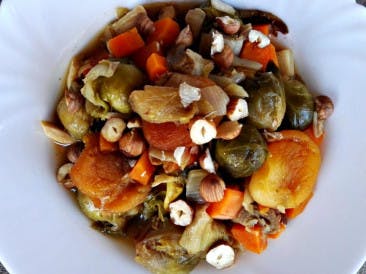 Brussels sprouts with apricot & hazelnut