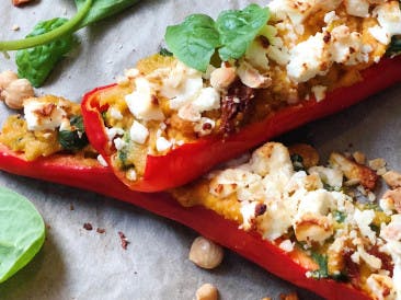 Stuffed pointed peppers with sweet potato