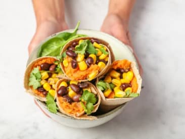 Einfacher veganer Frühstücks-Burrito
