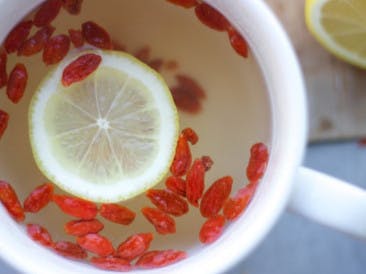Goji berry tea with lemon and ginger