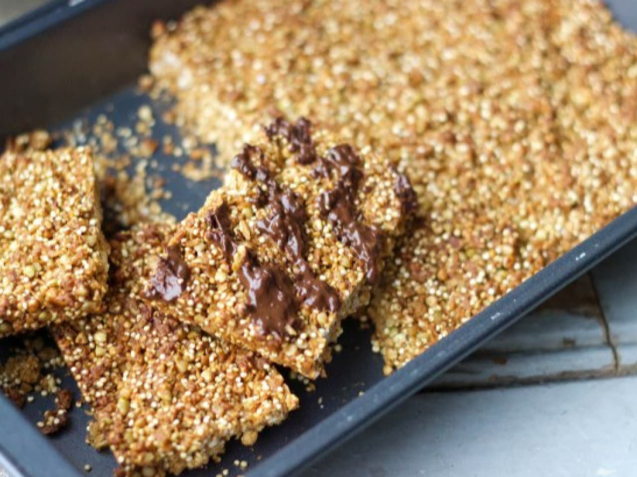 Superfood quinoa bars with oatmeal and buckwheat