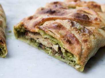 Tofu and croute with puff pastry
