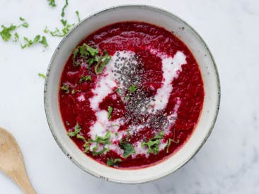 Beetroot soup with sweet potato