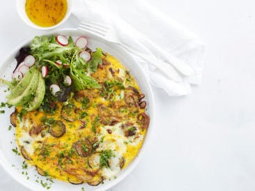 Spanish tortilla with onion and zucchini