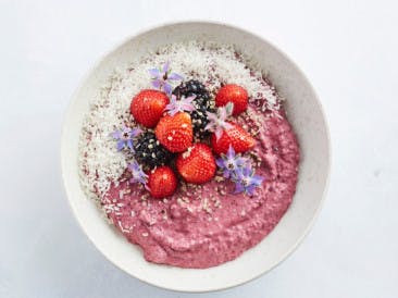 Chia pudding with berries and coconut milk
